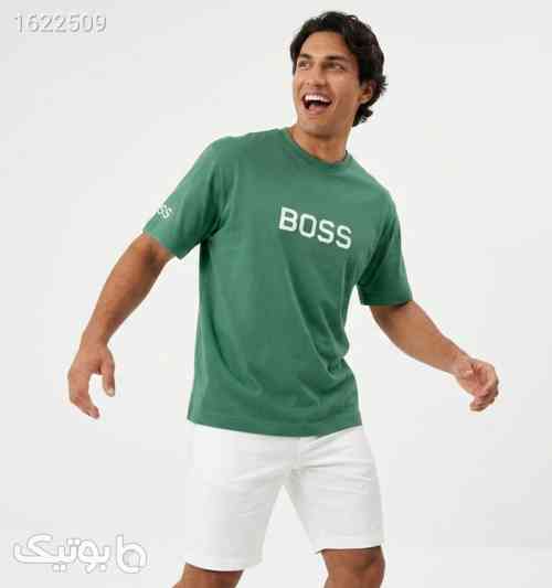 تیشرت Boss یقه گرد مردانه نخ پنبه طرح دار