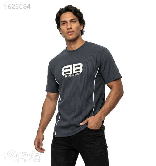 تیشرت Balenciaga یقه گرد مردانه طوسی طرح دار طوسی 05 2026
