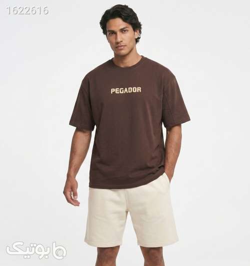 تیشرت Pegador یقه گرد مردانه باکسی دورس پنبه طرح دار طلایی 05 2026