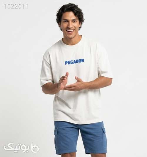 تیشرت Pegador یقه گرد مردانه باکسی سفید دورس پنبه طرح دار سفید 05 2026