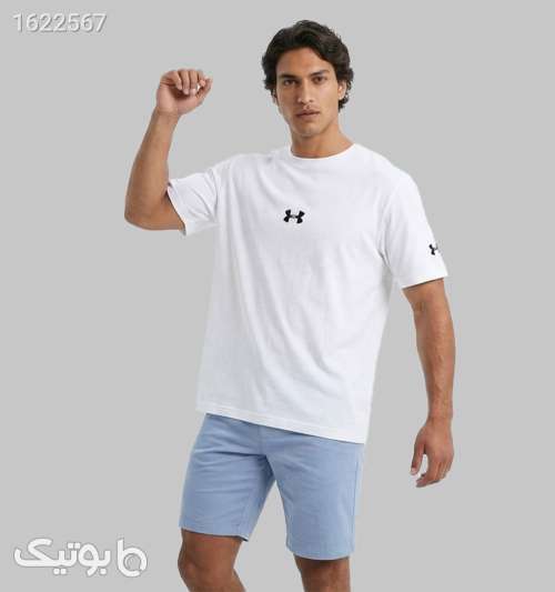 تیشرت Under Armour یقه گرد مردانه سفید نخ پنبه طرح دار سفید 05 2026