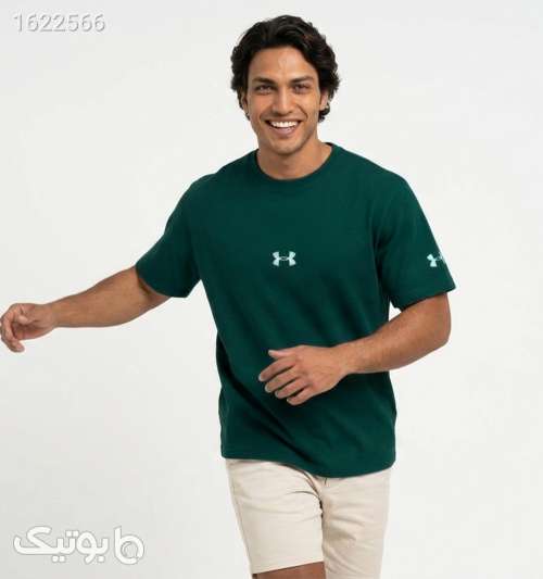 تیشرت Under Armour یقه گرد مردانه نخ پنبه طرح دار سبز 05 2026