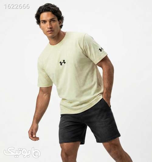 تیشرت Under Armour یقه گرد مردانه نخ پنبه طرح دار کرم 05 2026