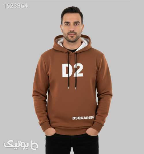 هودی مردانه کلاه دار طرح دار قهوه ای 05 2026