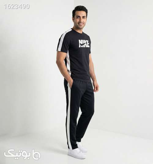 ست مردانه تیشرت و شلوار Nike مشکی طرح دار مشکی 05 2026