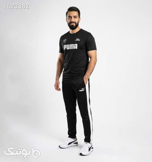 ست مردانه تیشرت و شلوار Puma مشکی طرح دار مشکی 05 2026