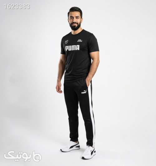 ست مردانه تیشرت و شلوار Puma مشکی طرح دار مشکی 05 2026