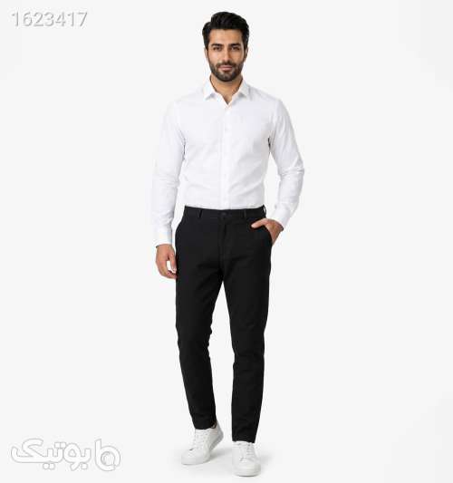 شلوار پارچه ای اسلیم مردانه مشکی مشکی 05 2026