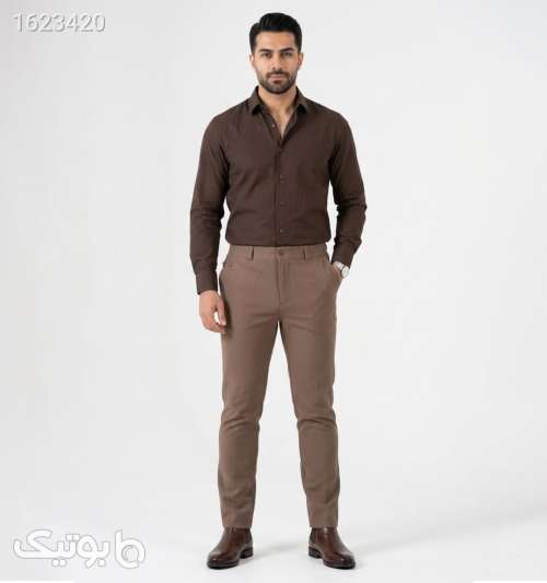 شلوار پارچه ای راسته مردانه قهوه ای 05 2026