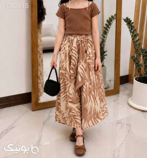 دوتیکه مجلسی دخترانه  قهوه ای 05 2026