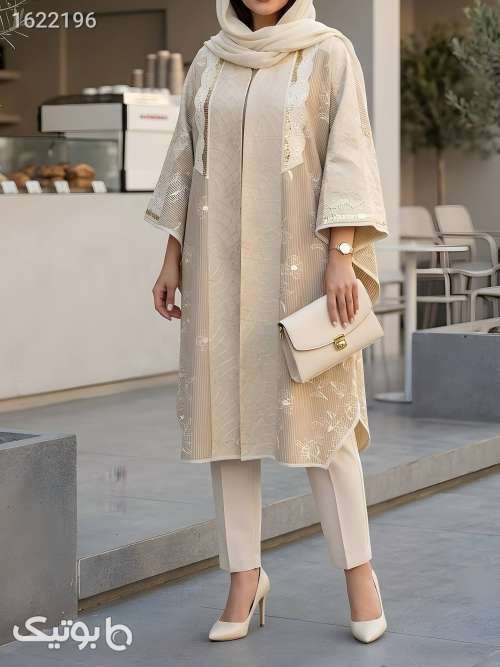 مانتو خفن زنانه  کرم 05 2026