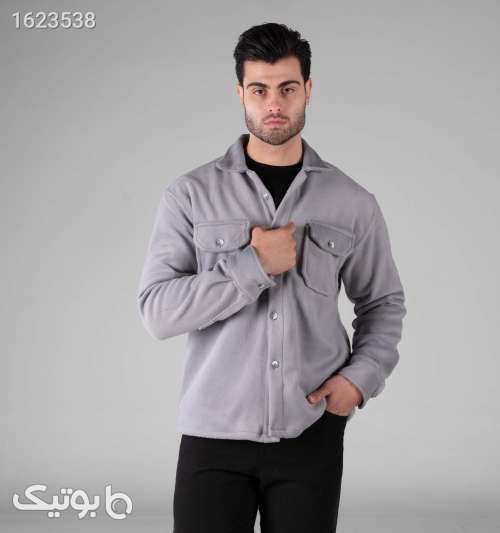 پیراهن اسپرت فوتر مردانه آستین بلند نقره ای 05 2026