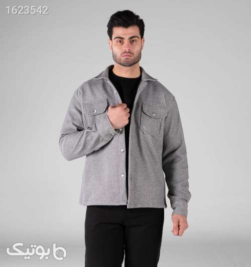 پیراهن اسپرت فوتر مردانه آستین بلند نقره ای 05 2026