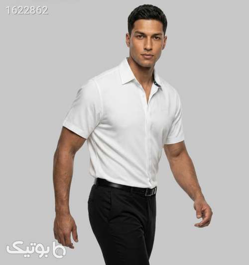 پیراهن مردانه آستین کوتاه ساده سفید سفید 05 2026