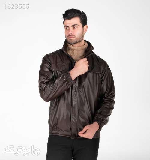 کاپشن اسپرت چرم مصنوعی مردانه قهوه ای 05 2026