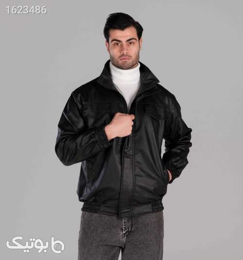 کاپشن اسپرت چرم مصنوعی مردانه مشکی مشکی 05 2026