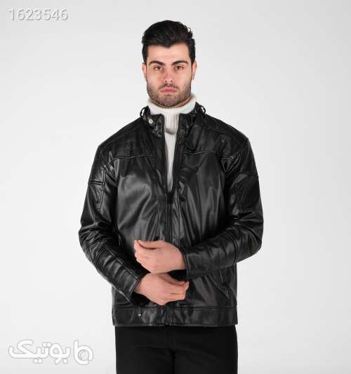 کاپشن اسپرت چرم مصنوعی مردانه مشکی مشکی 05 2026