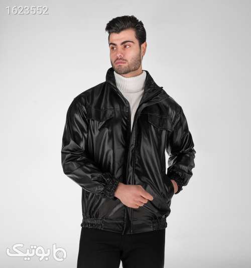 کاپشن اسپرت چرم مصنوعی مردانه مشکی مشکی 05 2026