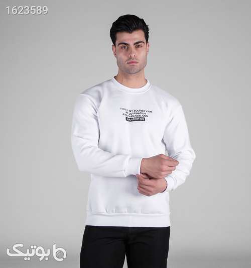 بلوز دورس مردانه یقه گرد سفید طرح‌دار سفید 05 2026