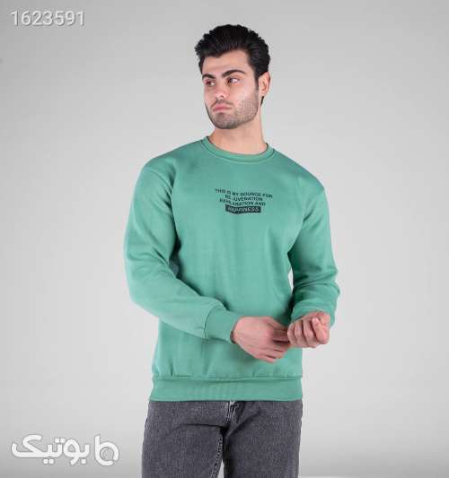 بلوز دورس مردانه یقه گرد طرح‌دار اسپان سبز روشن سبز 05 2026