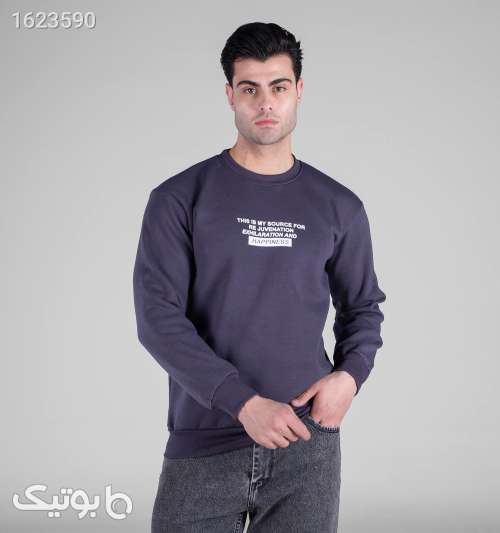 بلوز دورس مردانه یقه گرد طرح‌دار اسپان طوسی تیره طوسی 05 2026