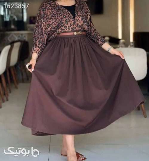 ست جگوار شومیز و دامن قهوه ای 05 2026