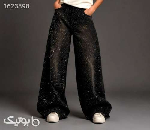 شلوار فول بگ نگینی طوسی 05 2026