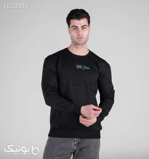 بلوز دورس مردانه یقه گرد مشکی طرح‌دار اسپان مشکی 05 2026