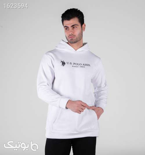 هودی مردانه کلاه‌دار اسپان طرح‌دار سفید سفید 05 2026