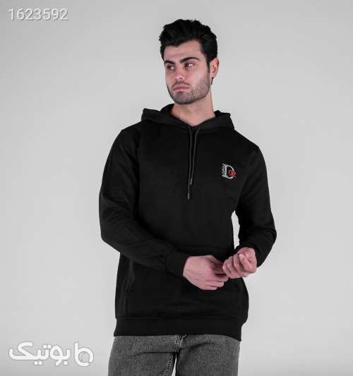 هودی مردانه کلاه‌دار پنبه‌ دو نخ مشکی طرح‌دار Dior مشکی 05 2026