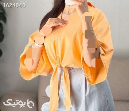 شومیز گره ای پرطرفدار  زرد 05 2026