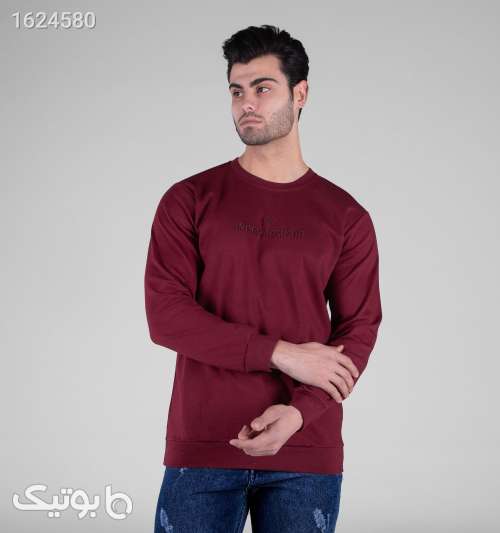 بلوز دورس مردانه یقه گرد زرشکی طرح‌دار نخ پنبه دو رو زرشکی 05 2026
