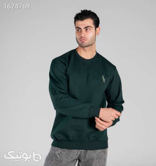 بلوز دورس مردانه یقه گرد ساده اسپان سبز یشمی نقره ای 05 2026
