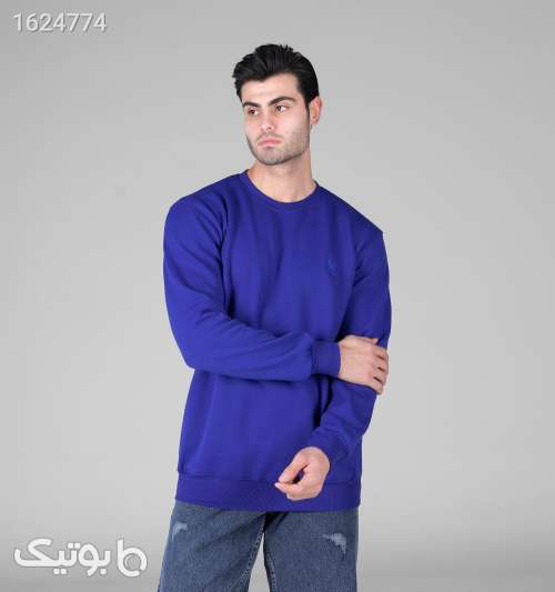 بلوز دورس مردانه یقه گرد ساده اسپان پولو آبی کاربنی آبی 05 2026