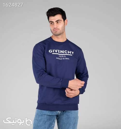 بلوز دورس مردانه یقه گرد طرح‌دار آبی کاربنی آبی 05 2026