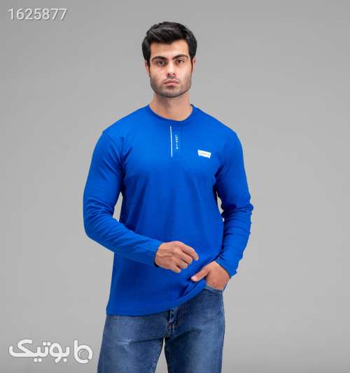 بلوز یقه گرد مردانه لیویس نخ پنبه‌ای آبی با چاپ آبی 05 2026