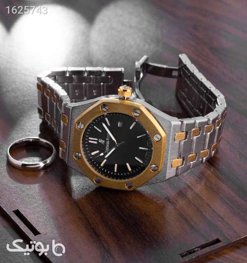 ساعت مچی عقربه‌ای مردانه Audemars Piguet با بند استیل طلایینقره‌ای و صفحه مشکی طلایی 05 2026