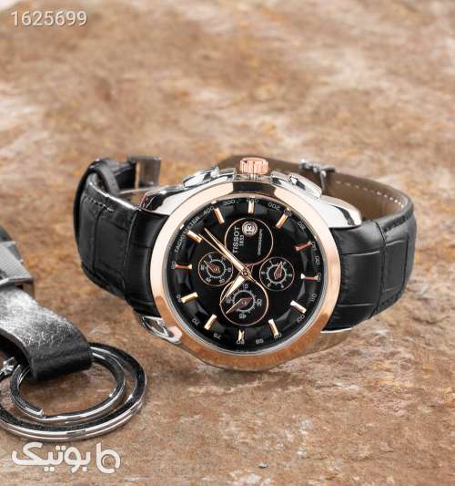 ساعت مچی عقربه‌ای مردانه Tissot با بند چرم مصنوعی مشکی مشکی 05 2026