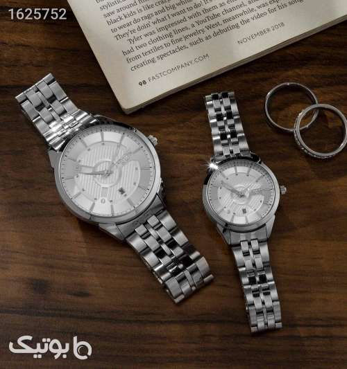 ست ساعت مچی Citizen فلزی استیل زنانهمردانه با صفحه سفید نقره ای 05 2026