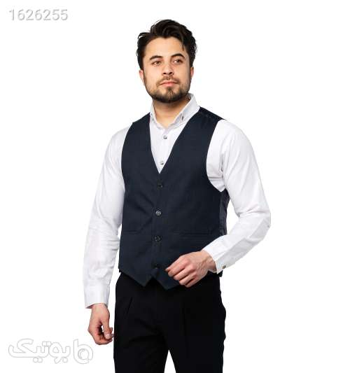 جلیقه مردانه رسمی کلاسیک ساده سرمه‌ای یقه U سورمه ای 05 2026
