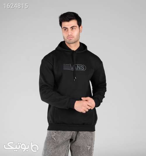 هودی مردانه مشکی طرح‌دار Vans مدل کلاه‌دار دورس دو نخ مشکی 05 2026