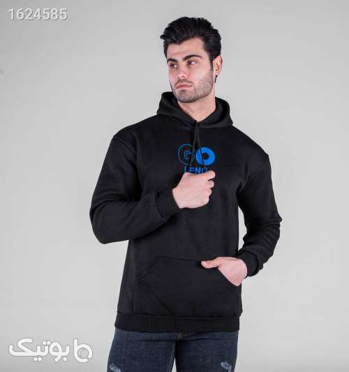 هودی مردانه کلاه‌دار مشکی طرح‌دار اسپان داخل خارخورده سایز XL تا XXXL مشکی 05 2026