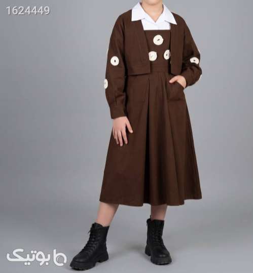  ست دخترانه اسپرت کت، شومیز و سارافون سبز 05 2026