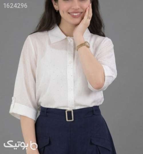 شومیز مدل شیشه ای سفید 05 2026