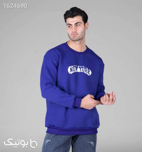 بلوز دورس مردانه یقه گرد طرح‌دار اسپان آبی کاربنی سایز XXL و XXXL آبی 05 2026