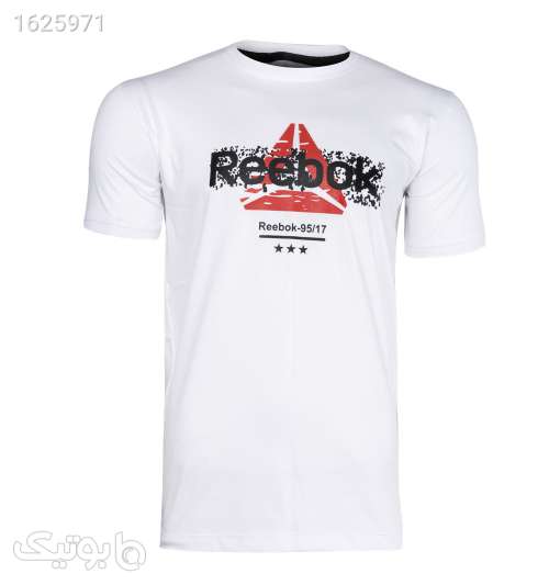 تیشرت مردانه Reebok یقه گرد پنبه‌ای سفید طرح‌دار سفید 05 2026