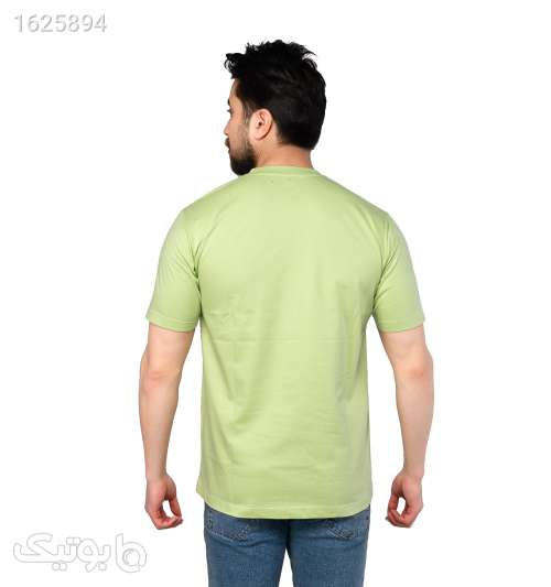 تیشرت یقه گرد مردانه پنبه‌ای ساده سبز روشن سبز 05 2026