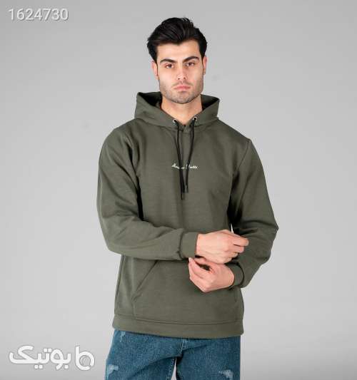 هودی مردانه کلاه‌دار اسپان طرح چاپی سبز جیب کانگورویی سبز 05 2026