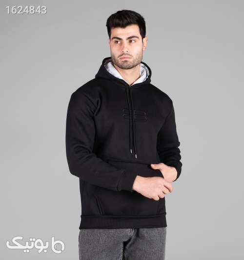 هودی مردانه کلاه‌دار اسپان مشکی طرح‌دار Balenciaga مشکی 05 2026