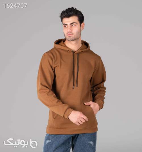 هودی مردانه کلاه‌دار دورس پنبه دو نخ ساده قهوه‌ای قهوه ای 05 2026